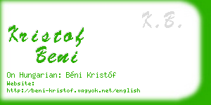 kristof beni business card